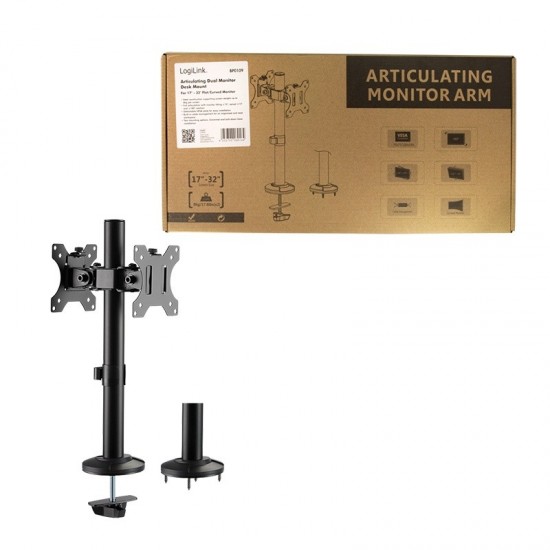 Uchwyt na 2 monitory, 17-32 cale, max. 8kg 