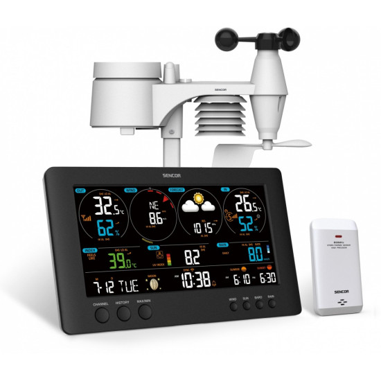 Profesjonalna stacja METEO WiFi SWS 12500 wys. LCD 21,4cm Kolor 