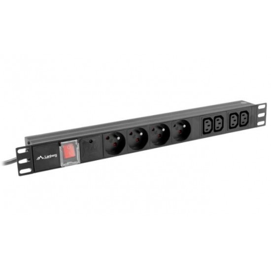 Listwa zasilająca Rack PDU 1U 16A 4X 230V PL 4X IEC C13 2M czarna 