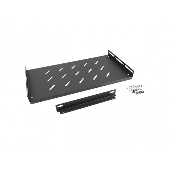 Półka do szaf 19cali 1U 27cm/120kg czarna AK-1014-B 