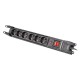 Listwa przeciwprzepięciowa rack 19cali M6 3m 6x230v czarna M6/30/R/CZ