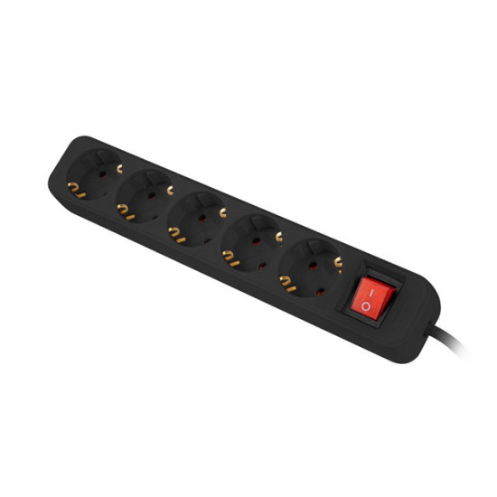 Listwa przedluzacz   3m 5x230 c  PS1-05F-0300-BK