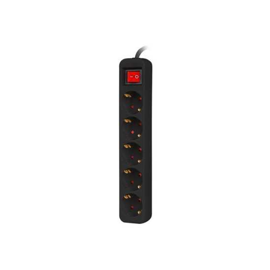 Listwa przedluzacz   3m 5x230 c  PS1-05F-0300-BK