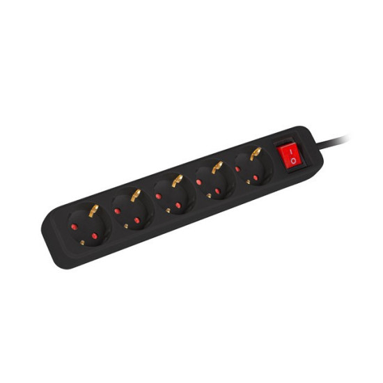 Listwa przedluzacz   3m 5x230 c  PS1-05F-0300-BK