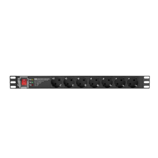 Listwa zasil.rack PDU 1U 16A 2m 7 PDU-PRO-07F-0200-BK