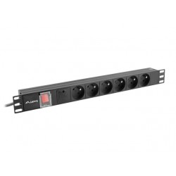 Listwa zasil.rack PDU 1U 16A 2m 6 gn. PDU-06E-0200-BK