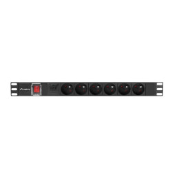 Listwa zasil.rack PDU 1U 16A 2m 6 gn. PDU-06E-0200-BK