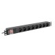 Listwa zasil.rack PDU 1U 16A 2m 8 gn. PDU-08E-0200-BK