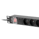 Listwa zasil.rack PDU 1U 16A 2m 8 gn. PDU-08E-0200-BK
