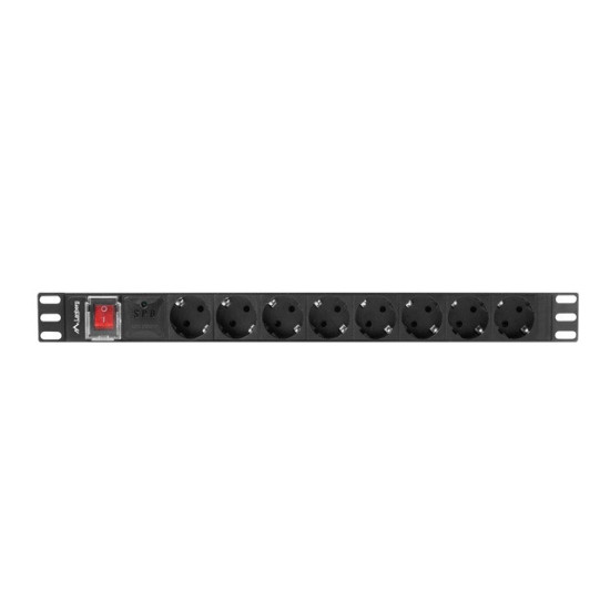 Listwa zasil.rack PDU 1U 16A 2m 8sch. PDU-08F-0200-BK