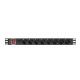 Listwa zasil.rack PDU 1U 16A 2m 8sch. PDU-08F-0200-BK
