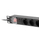 Listwa zasil.rack PDU 1U 16A 2m 8sch. PDU-08F-0200-BK
