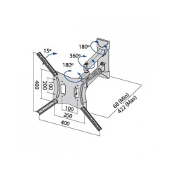 Uchwyt TV TB-254E do telewizora do 60 cali 30kg max VESA 400x400