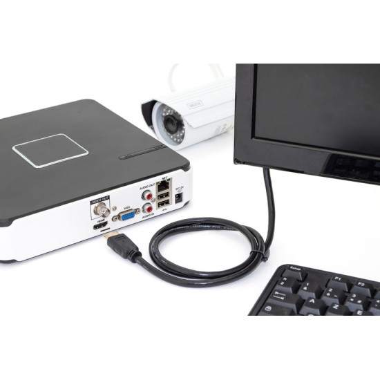 Kabel połączeniowy HDMI HighSpeed z Ethernetem 4K 60Hz UHD Typ HDMI A/HDMI A M/M czarny 5m