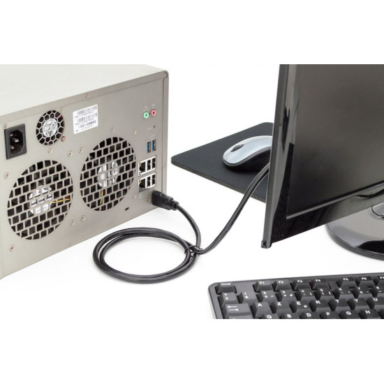 Kabel połączeniowy HDMI HighSpeed z Ethernetem 4K 60Hz UHD Typ HDMI A/HDMI A M/M czarny 5m