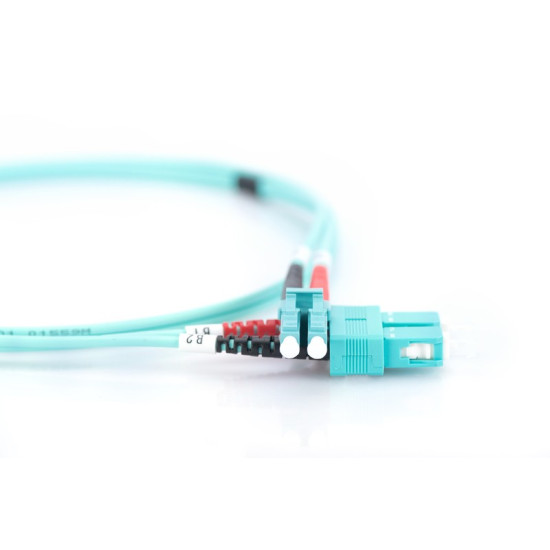 Patchcord światłowodowy FO LC-SC MM 50/125 OM3 duplex LSOH 1m