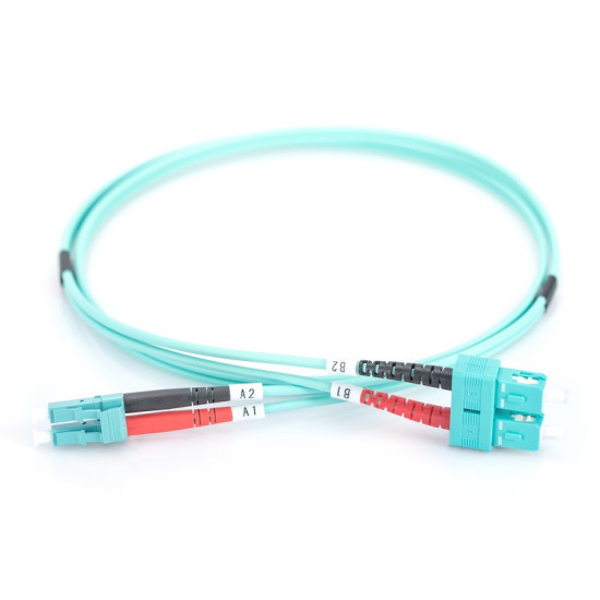 Patchcord światłowodowy FO LC-SC MM 50/125 OM3 duplex LSOH 1m