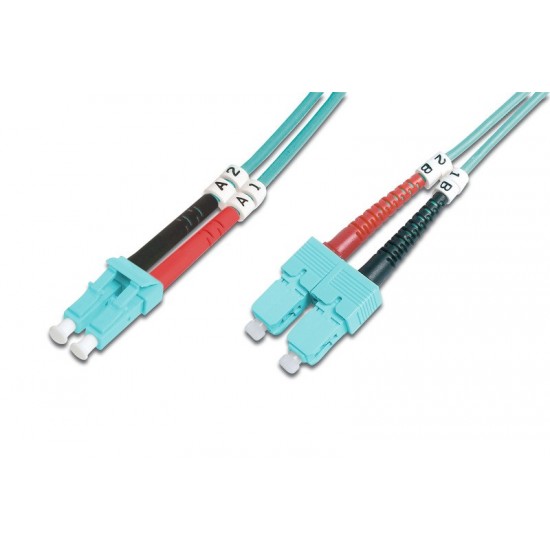 Patchcord światłowodowy FO LC-SC MM 50/125 OM3 duplex LSOH 1m