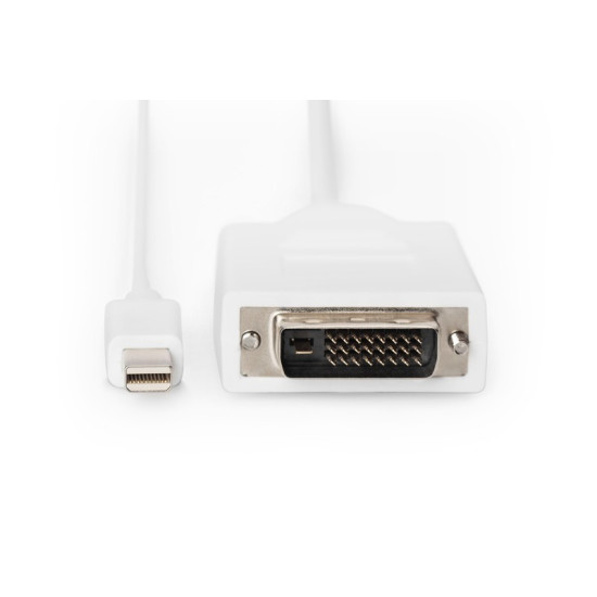 Kabel adapter Displayport 1080p 60Hz FHD Typ miniDP/DVI-D (24+1) M/M biały 2m