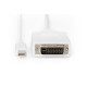 Kabel adapter Displayport 1080p 60Hz FHD Typ miniDP/DVI-D (24+1) M/M biały 2m