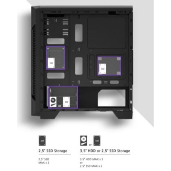 Obudowa S3 ATX Mid Tower PC Case 120mm fan