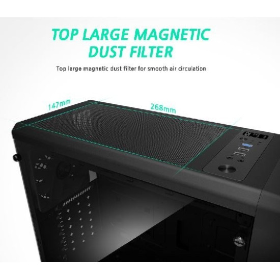 Obudowa S2 TG ATX Mid Tower PC Case TG fan x3