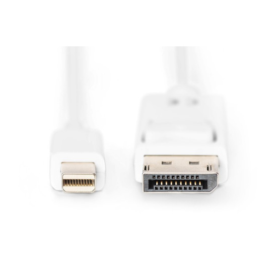 Kabel połączeniowy Displayport 4K 60Hz UHD Typ miniDP/DP M/M biały 2m