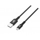 Kabel USB-Micro USB 1m silikonowy czarny Quick Charge