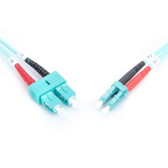 Patchcord światłowodowy FO LC-SC MM 50/125 OM3 duplex LSOH 2m