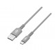 Kabel USB-USB C 1m silikonowy szary Quick Charge