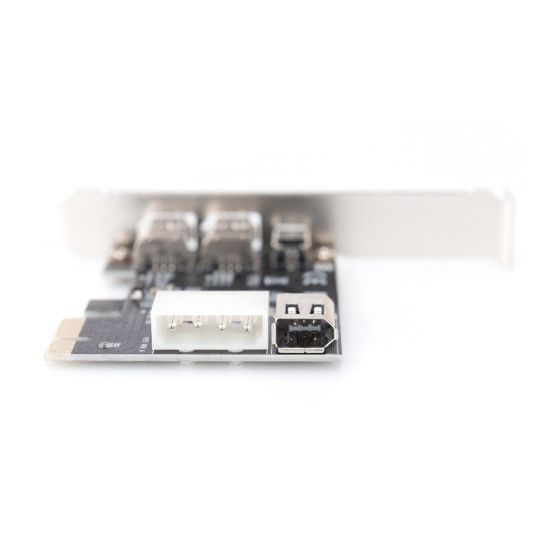 Karta/Kontroler Firewire (400) PCI Exp., 2xZew. 1xZew.(Mini) IEEE1394a 6pin+Mini,Low Profile,VT6308P