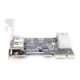 Karta/Kontroler Firewire (400) PCI Exp., 2xZew. 1xZew.(Mini) IEEE1394a 6pin+Mini,Low Profile,VT6308P