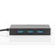 HUB/Koncentrator 4-portowy USB 3.0 SuperSpeed, aktywny, aluminium