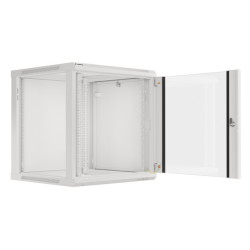 Szafa instalacyjna wisząca 19' 12U 600X600mm szara (drzwi       szklane)