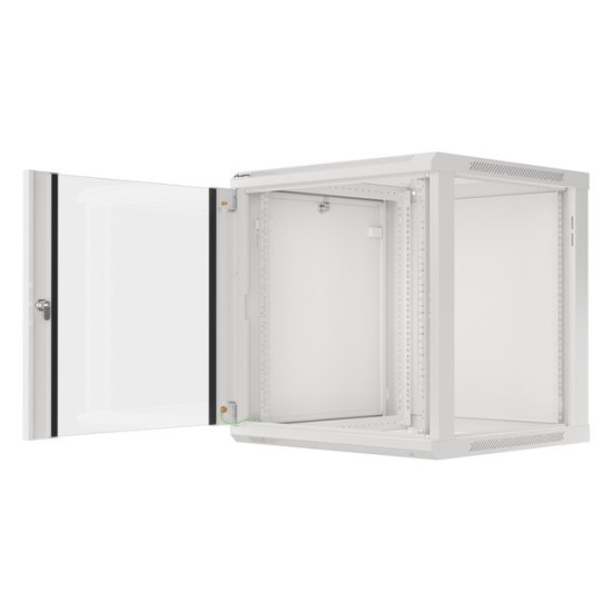Szafa instalacyjna wisząca 19' 12U 600X600mm szara (drzwi       szklane)