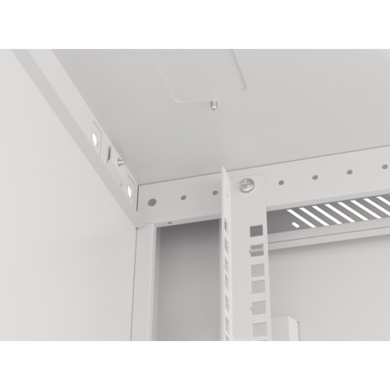 Szafa instalacyjna wisząca 19' 12U 600X600mm szara (drzwi       szklane)