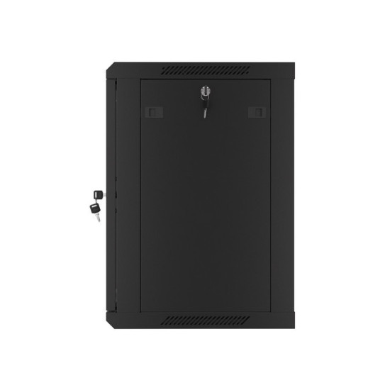 Szafa instalacyjna wisząca 19' 12U 600X450mm czarna (drzwi      szklane)