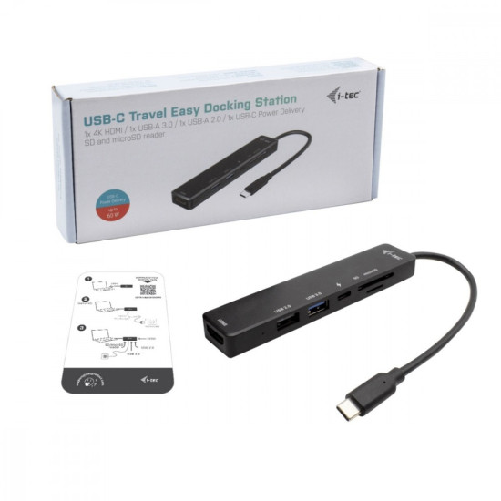 !i-tec USB-C Travel Easy Dock 4K HDMI + Power Delivery 60 W 
