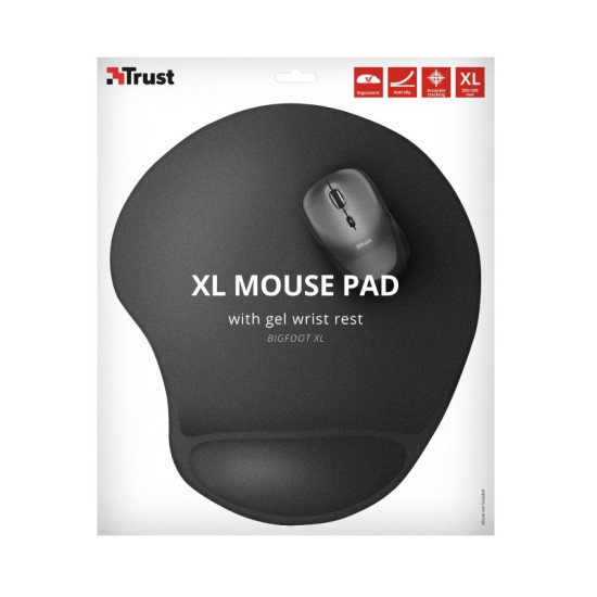Podkładka pod mysz BigFoot XL  żelowa, czarna