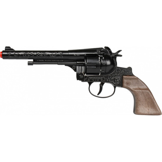 Rewolwer kowbojski metalowy 12 naboi Gonher 