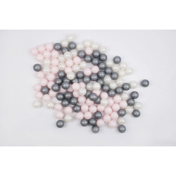 Piłki do basenu srebrna, perłowa, różowa jasna