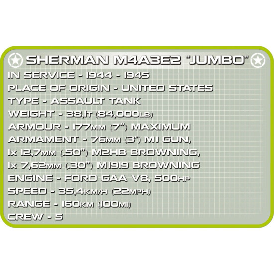 Klocki Sherman M4A3E2 Jumbo 