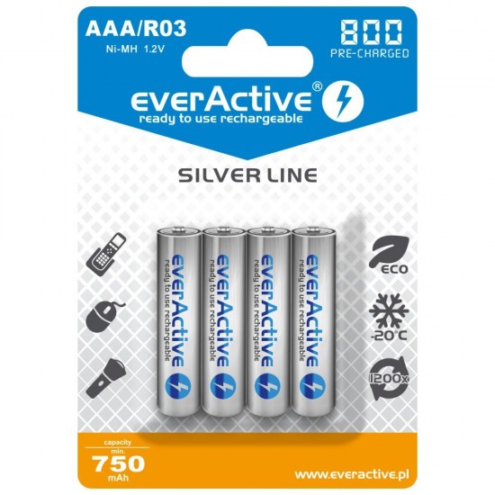 Akumulatory paluszki R03/AAA 800 mAH blister 4 szt.