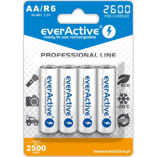 Akumulatory paluszki R6/AA 2600 mAH, blister 4 szt.