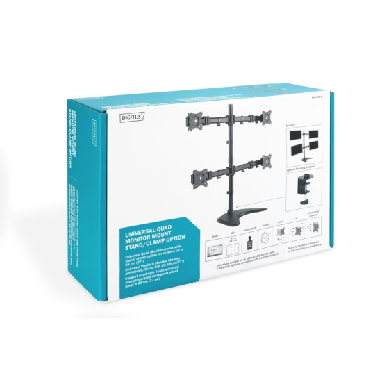 Stojak biurkowy poczwórny, 4xLCD, max. 27