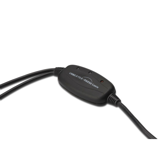 Konwerter/Adapter USB 2.0 do 2x RS232 (DB9) z kablem USB A M/Ż dł. 1,5m