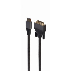 Kabel HDMI do DVI w oplocie 1.8m pozłacane końcówki 