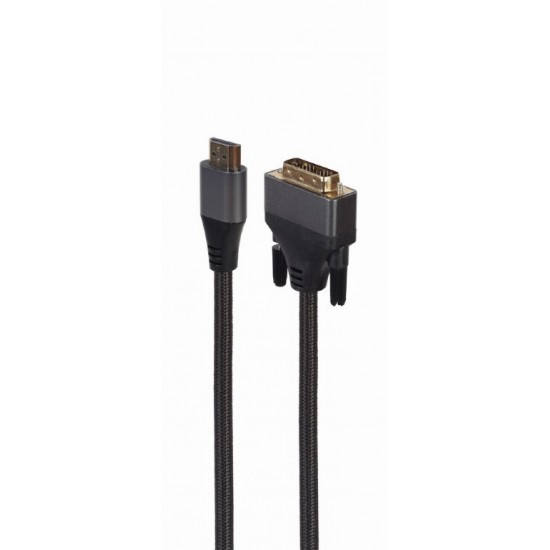 Kabel HDMI do DVI w oplocie 1.8m pozłacane końcówki 