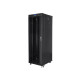 Szafa instalacyjna rack stojąca 19 37u 600x800 czarna, drzwi szklane lcd (Flat pack)