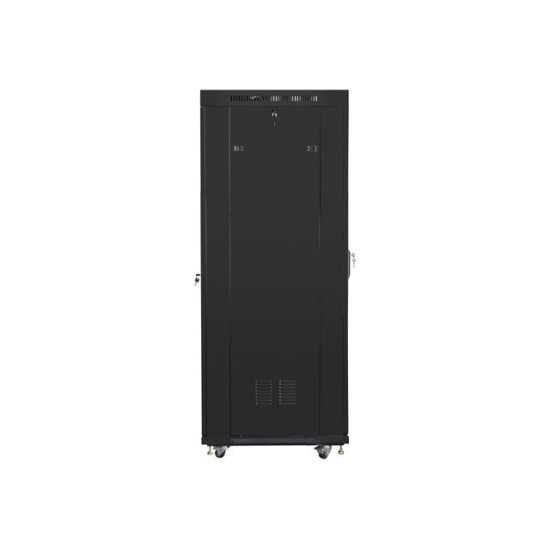 Szafa instalacyjna rack stojąca 19 37u 600x800 czarna, drzwi szklane lcd (Flat pack)